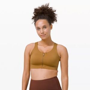 Lululemon Enlite Front-Zip Bra High Support 34B Bronze color